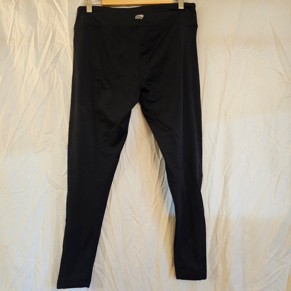 Marika Tek Womens Black High Waisted Activewear Leggings Large